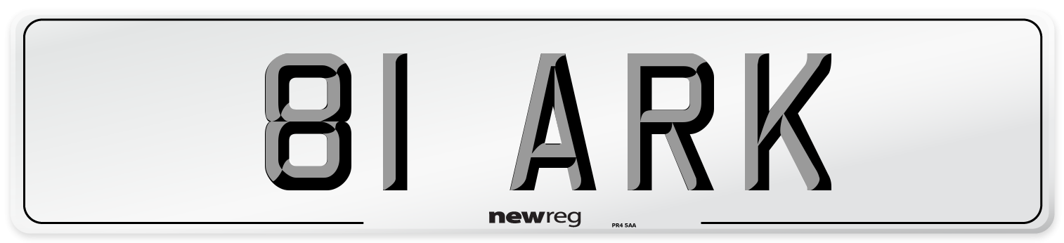 81 ARK Number Plate from New Reg